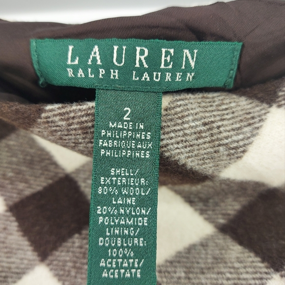 Lauren Ralph Lauren Wool Check Circle Skirt brown and white/cream check - Picture 6 of 6